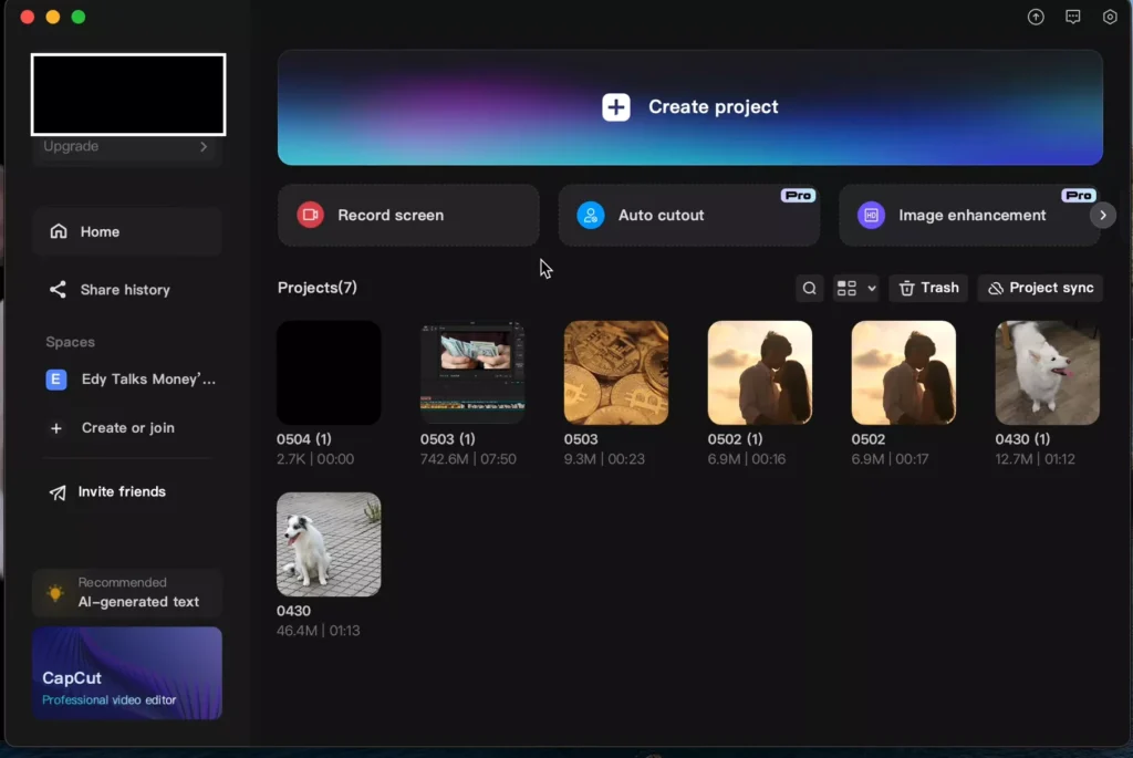 CapCut auto cut feature