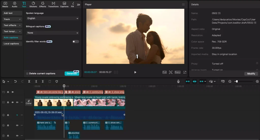 Preparing the final video output