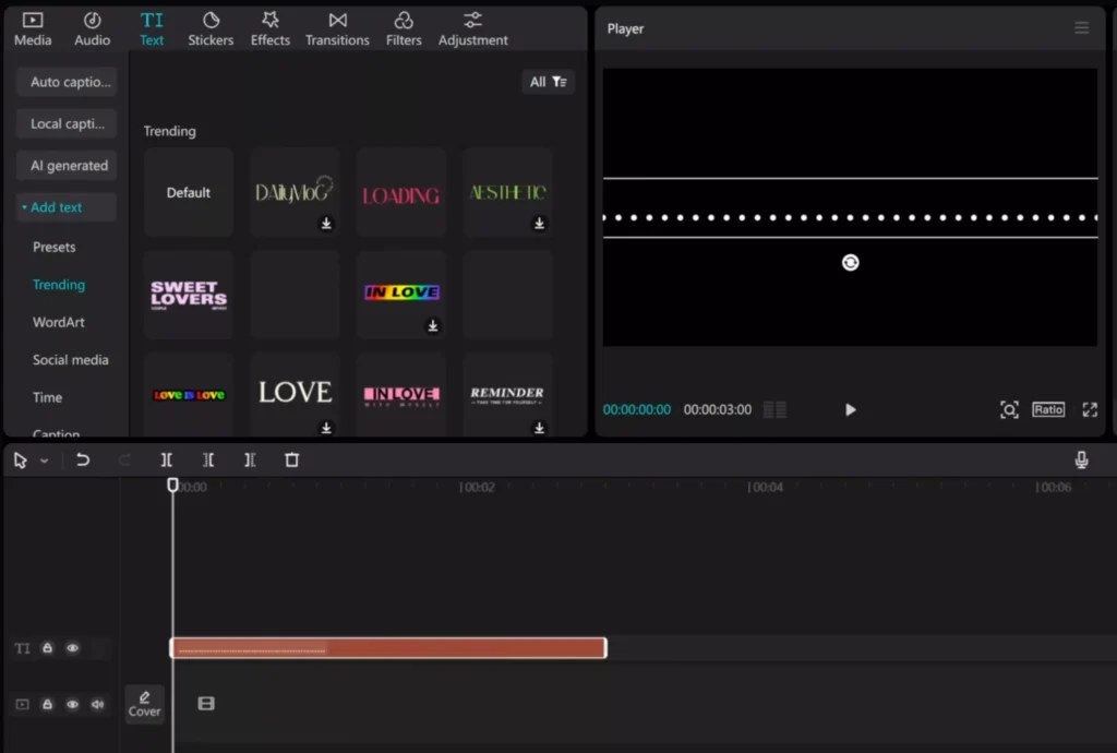 Type the dots and increase the space values