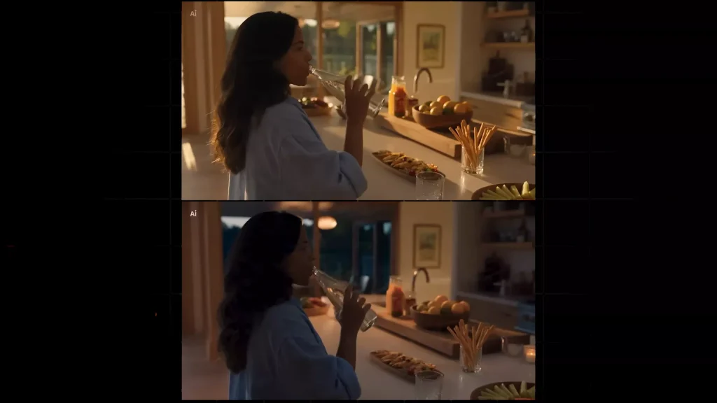 Changing the environment from evening to night time