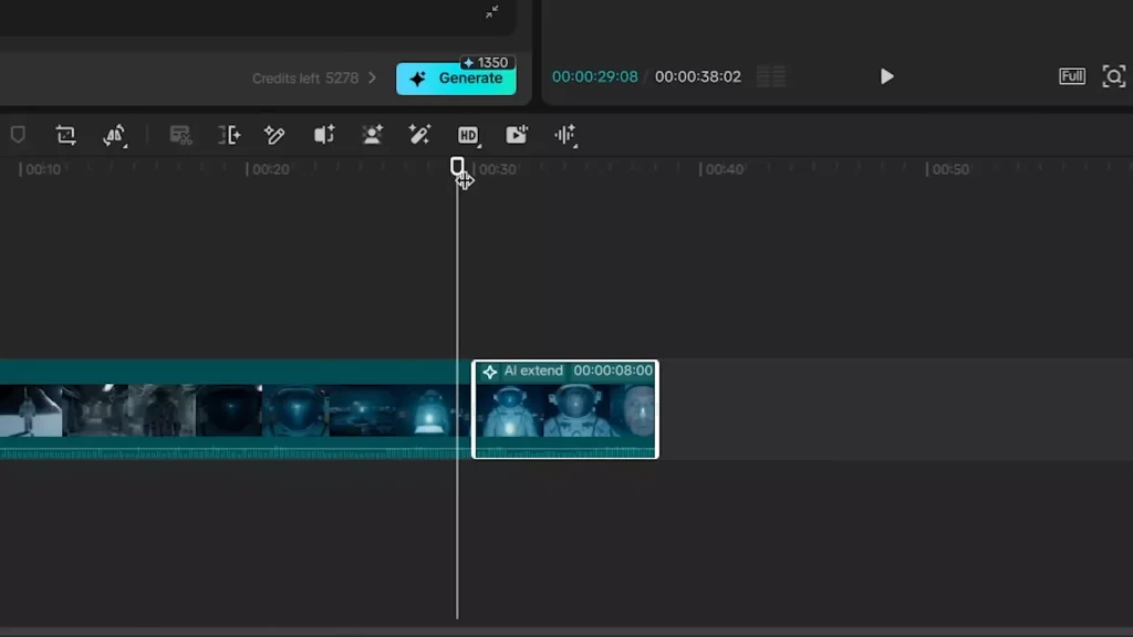 Generating clips inside CapCut