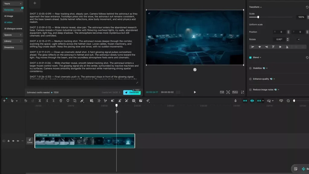 Make revisions and edits on the CapCut PC timeline